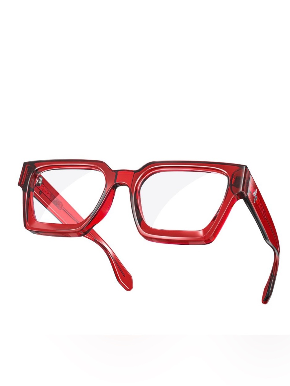Blue-Light Blocking Glasses 57mm Frame with Storage Case/Microfiber Cloth - RED